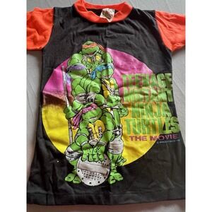 Vintage 1990 Teenage Mutant Ninja Turtles Children's Shirt Made In USA SM Black